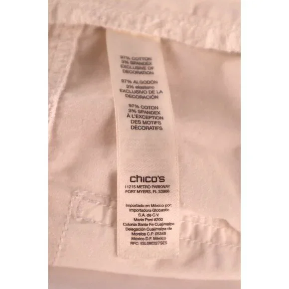 Chico's White Bermuda Shorts Mid-rise Waistband Casual Size 1 - Picture 9 of 12